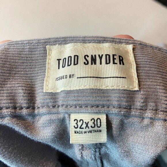 Todd Synder Men 32x30 Corduroy Pants Slim Fit Leg Slate Gray Casual Everyday - Picture 5 of 12
